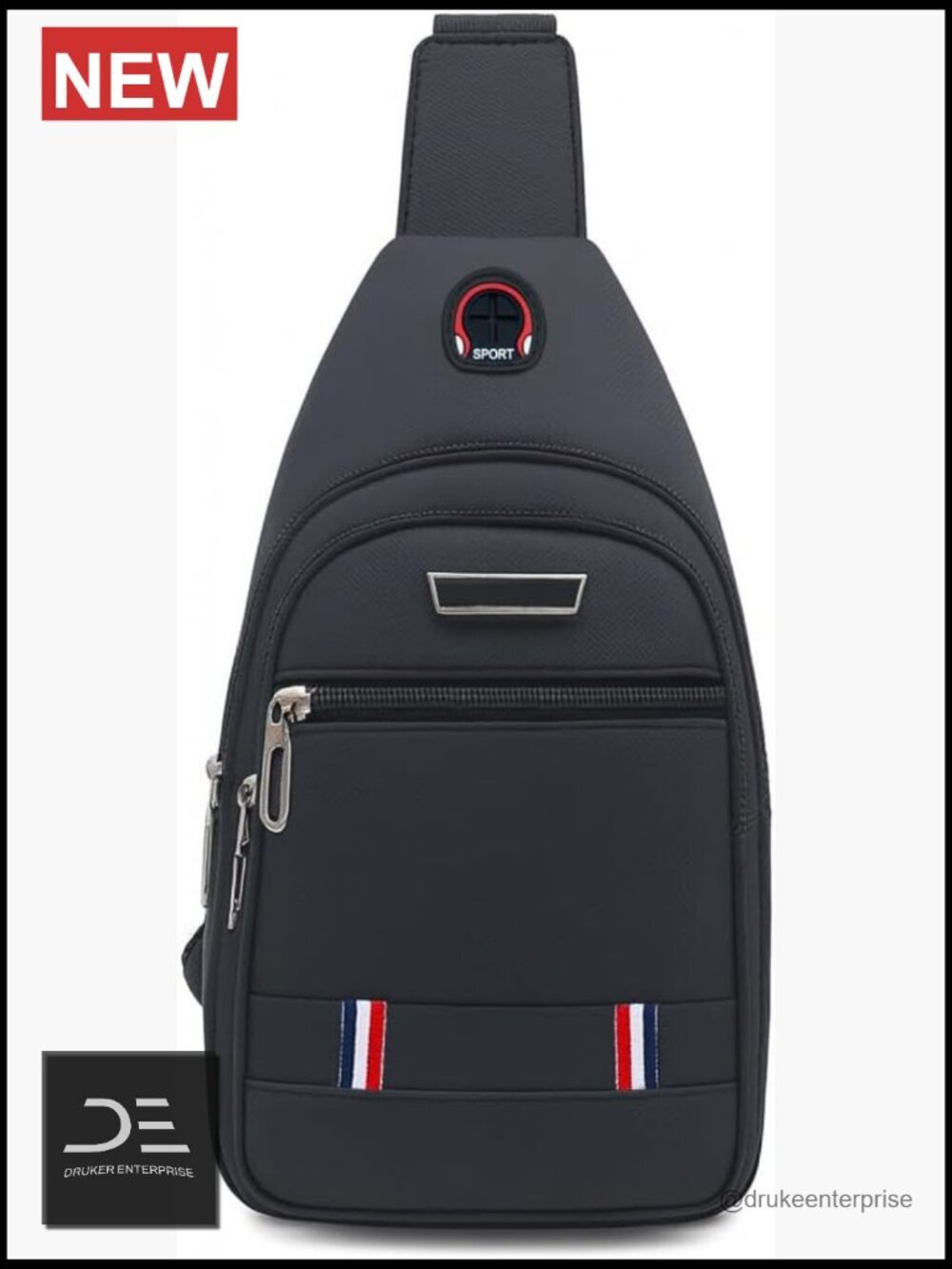Lightweight Travel Crossbody Sling Bag with Multiple Zipper Pockets